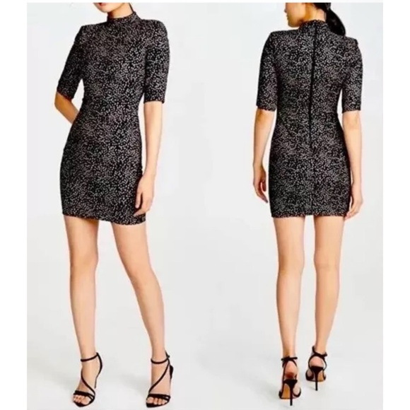 Alice + Olivia • Inka Strong-Shoulder Mockneck Dress - Picture 3 of 8